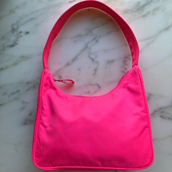 Aritzia Handbags - Aritzia Main Character bright neon pink nylon Shoulder Hand Bag